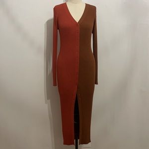 Staud colorblock sweater dress